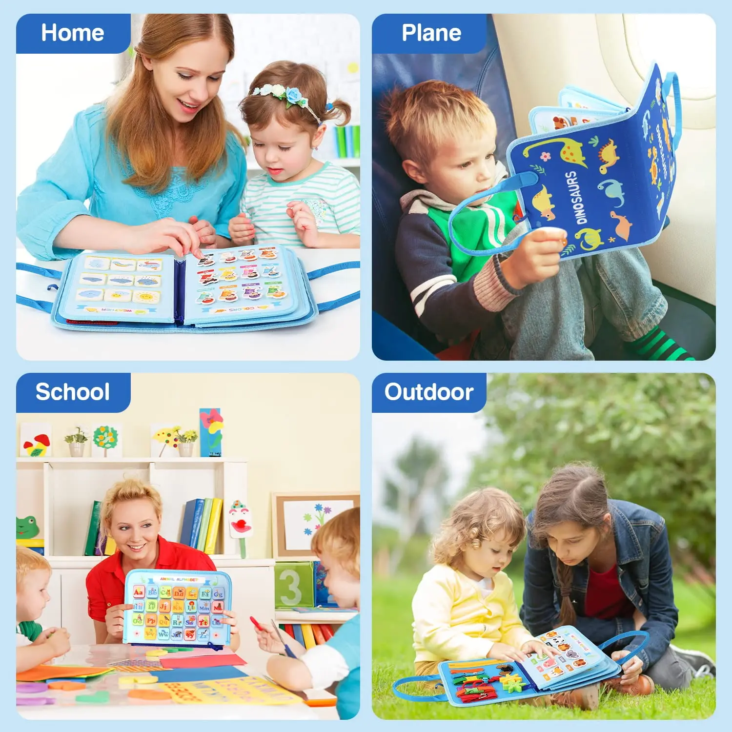 Busy Board for Toddlers Educational Montessori Toy Educational Activity Sensory Board for Learning Fine Motor Basic Learning Toy