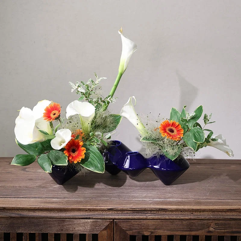 Ohararyu Ikebana flower arranging utensils  living room tabletop Japanese vase decorations  minimalist decorative vases