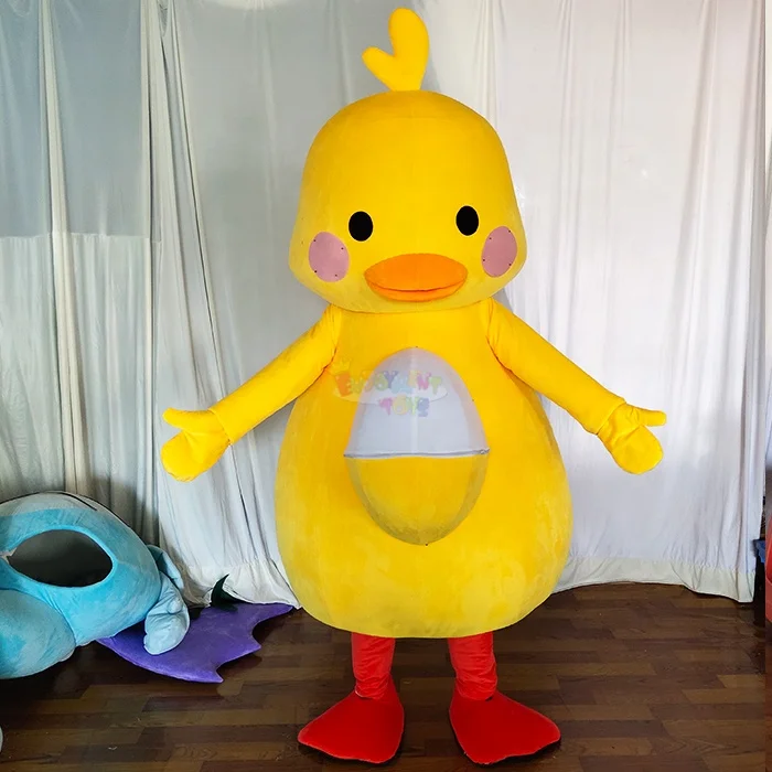 Yellow Duck Moving Mascot Costume Fur Advertising Cartoon Costume for Wearing
