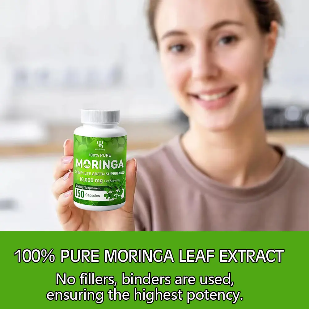 OEM dietary supplement capsules 100% pure Moringa complete green superfood vegan increase energy and digestion hard capsules