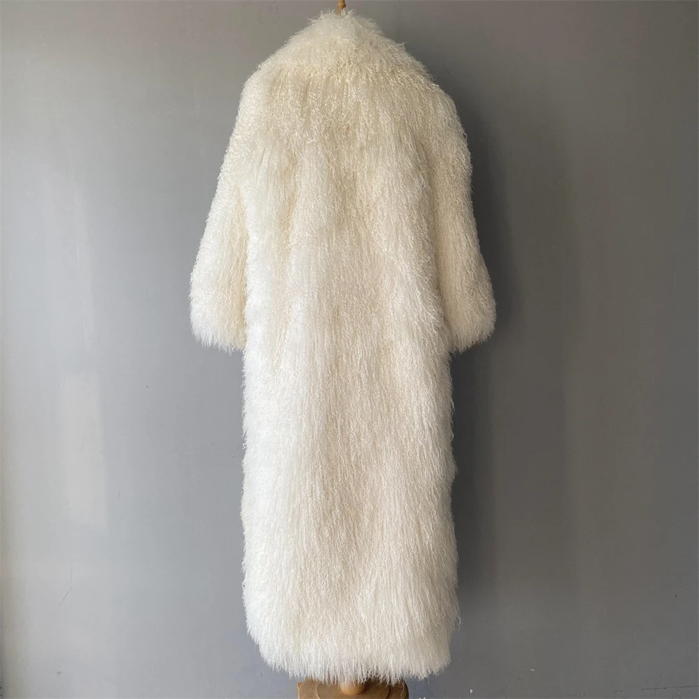 Ladies Genuine Sheep Fur Coat Plus Size Made of Natural Fur Soft Women Full Length Mongolian Fur Coat for Women