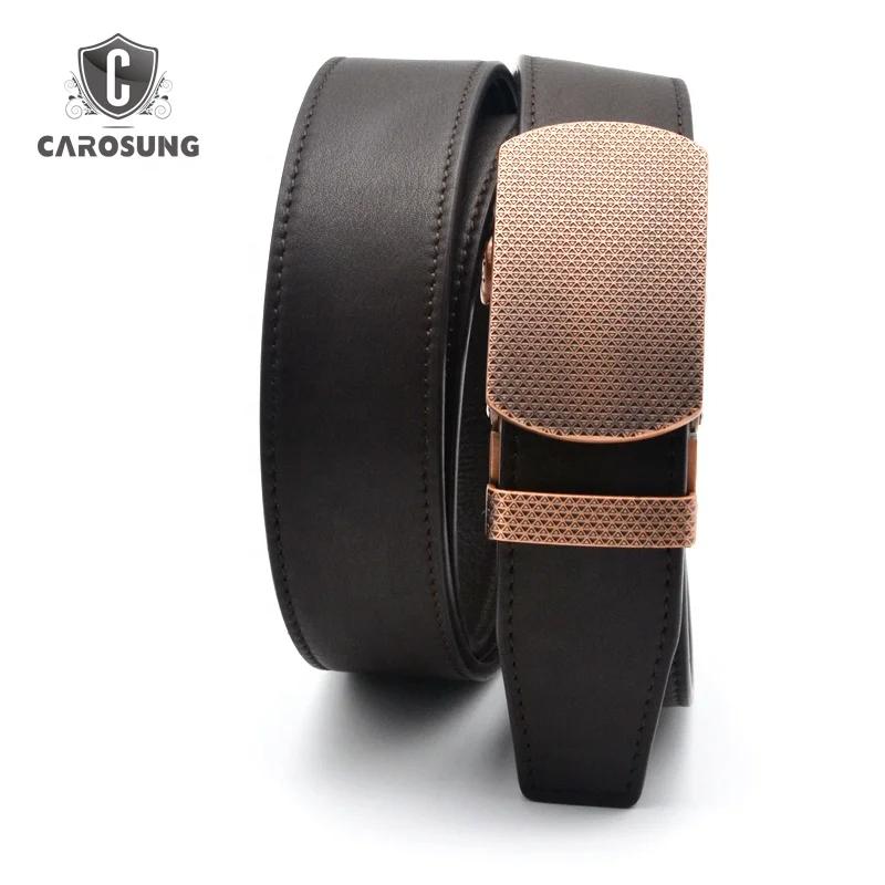 Micro Ratchet buckle Auto Lock Buckle Belt Rose Gold Leather Belt Men Gift Box Genuine Leather Jack Belt