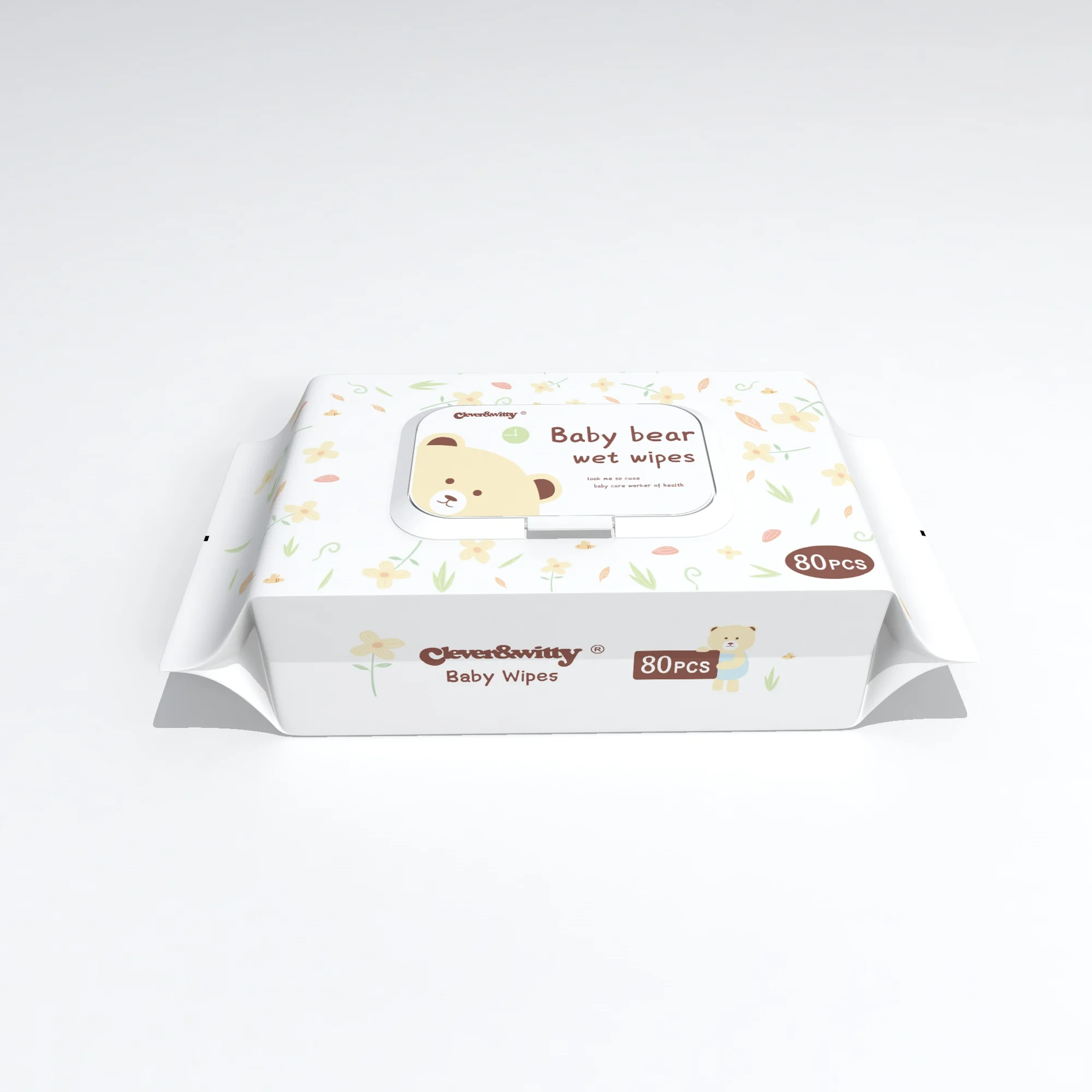 100% bamboo organic bamboo fiber small packing water wipes wet paper napkin flip-top packs baby wipes