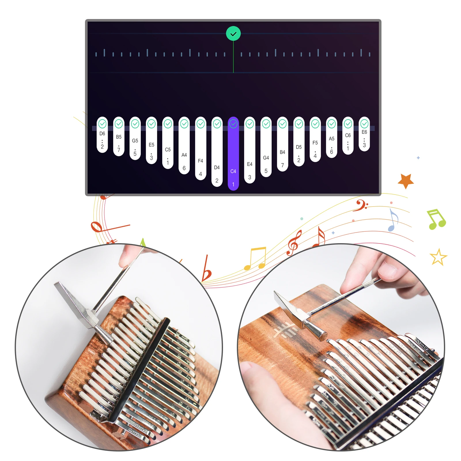 Exquisite Finger Thumb Piano Marimba Musical good accessory Pendant Gif Kalimba 17 Key Kalimba(Red Brown)