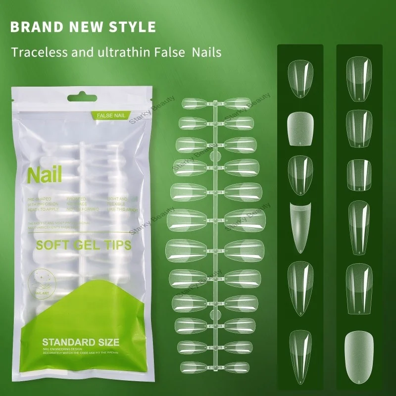 New nail plate wearing Clear/natural Color Nails new ballet full cover gel nail tips 120pcs/bag Artificial Fingernails