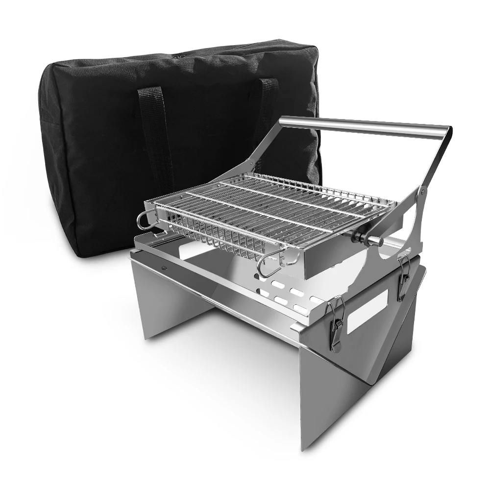 Manufacturer wholesale custom small-scale stainless steel portable bbq grill outdoor camping charcoal grill