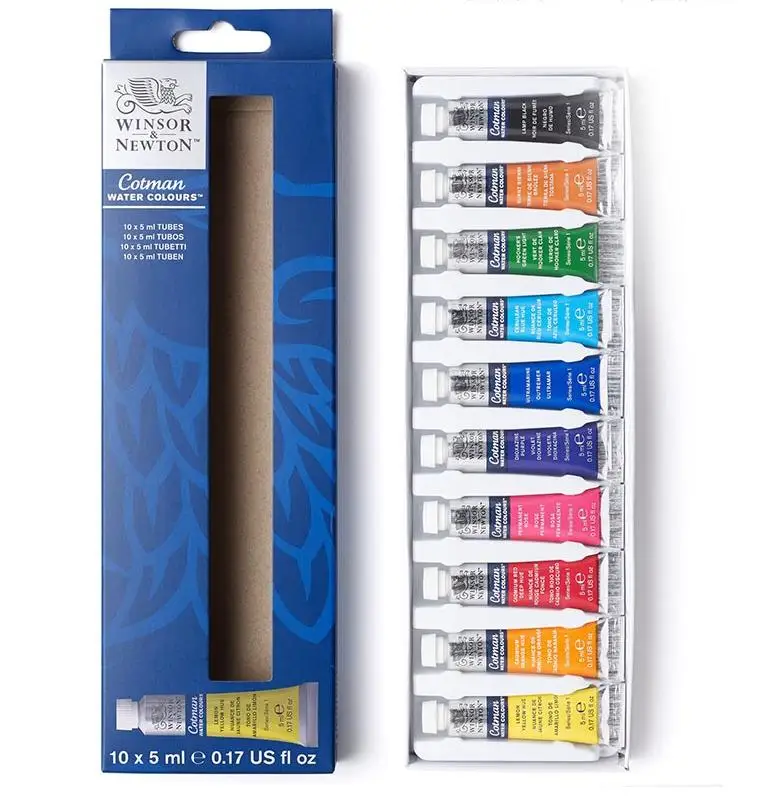 Winsor&Newton 10*5ml cotman watercolour set for artists and students