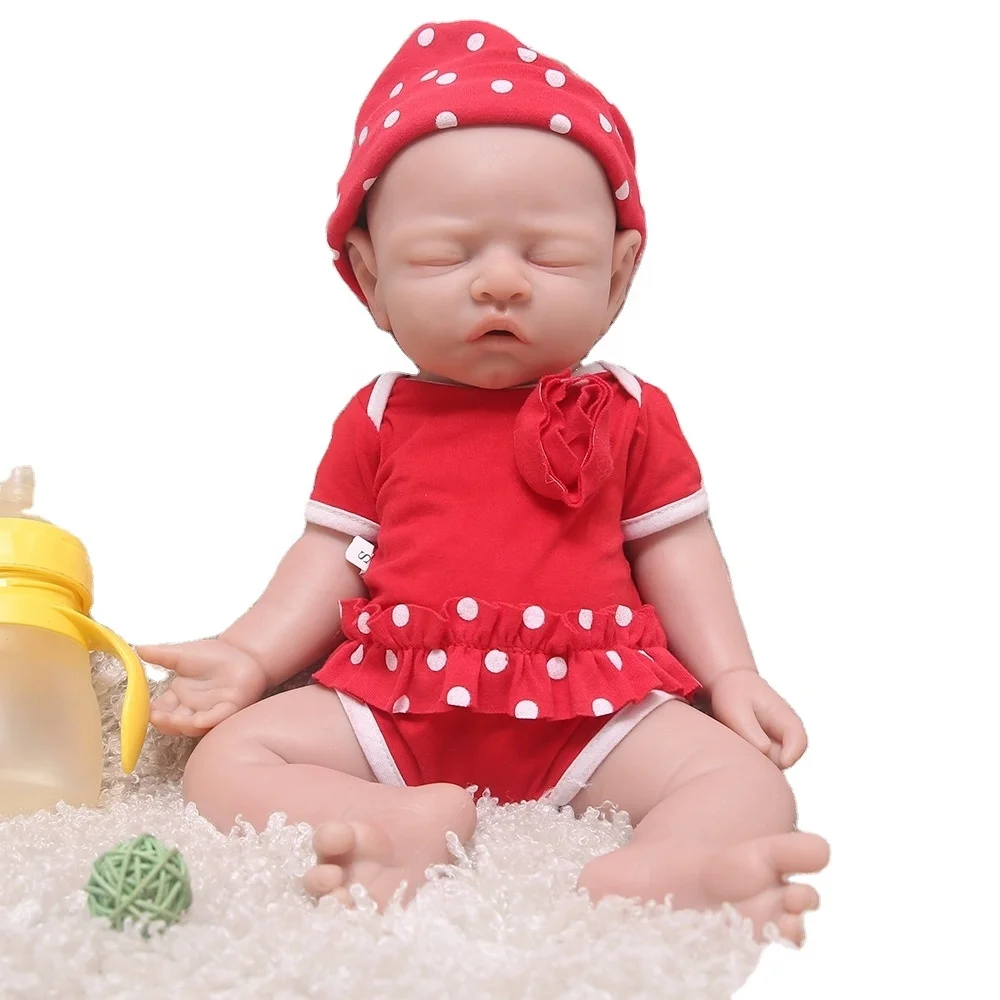 43cm 100% silicone simulation solid doll sleep closed eyes newborn baby reborn doll toy production simulation teaching AIDS 1:1