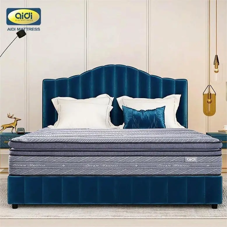 Aidi Hotel Mattresses King Queen Double Size Pillow Top Bonnell Pocket Spring Bed Latex Gel Memory Foam Mattress In A Box