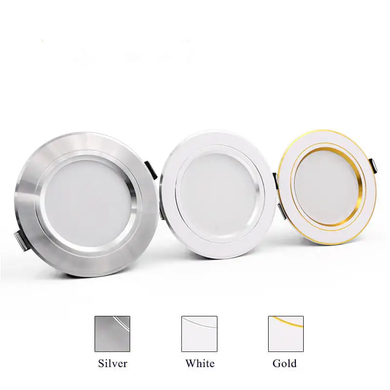 Drop Shipping 5W 9W 12W 15W 18w LED Downlight 220V Ceiling Light Recessed Round LED Panel Light Cool Warm White LED Spotlight