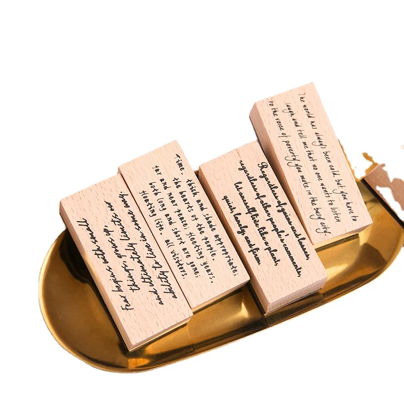 Деревянная резиновая печать с буквами в стиле ретро