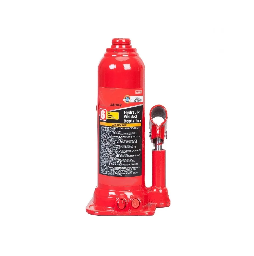 Hydraulic Welded Bottle Jack, 6 Ton (12,000 lb) Capacity, Red