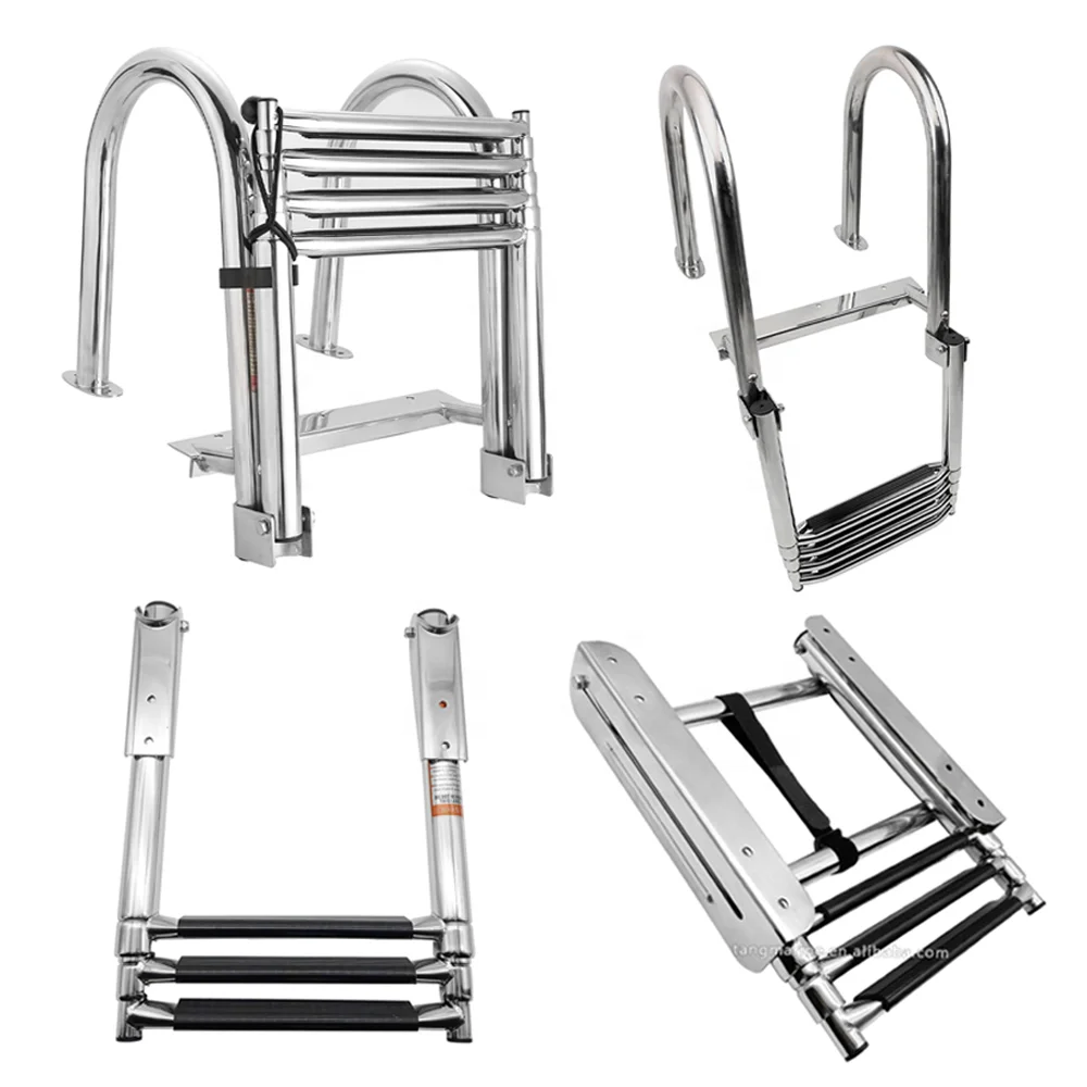 High quality 316 marine hardware stainless steel 3 step ladder for boat