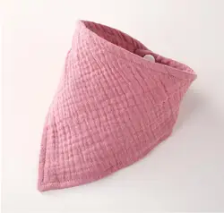 Wholesale  Organic Natural Cotton Baby Bib High Quality Custom Muslin Baby Bandana Bibs Infant Drool Bib with Snaps