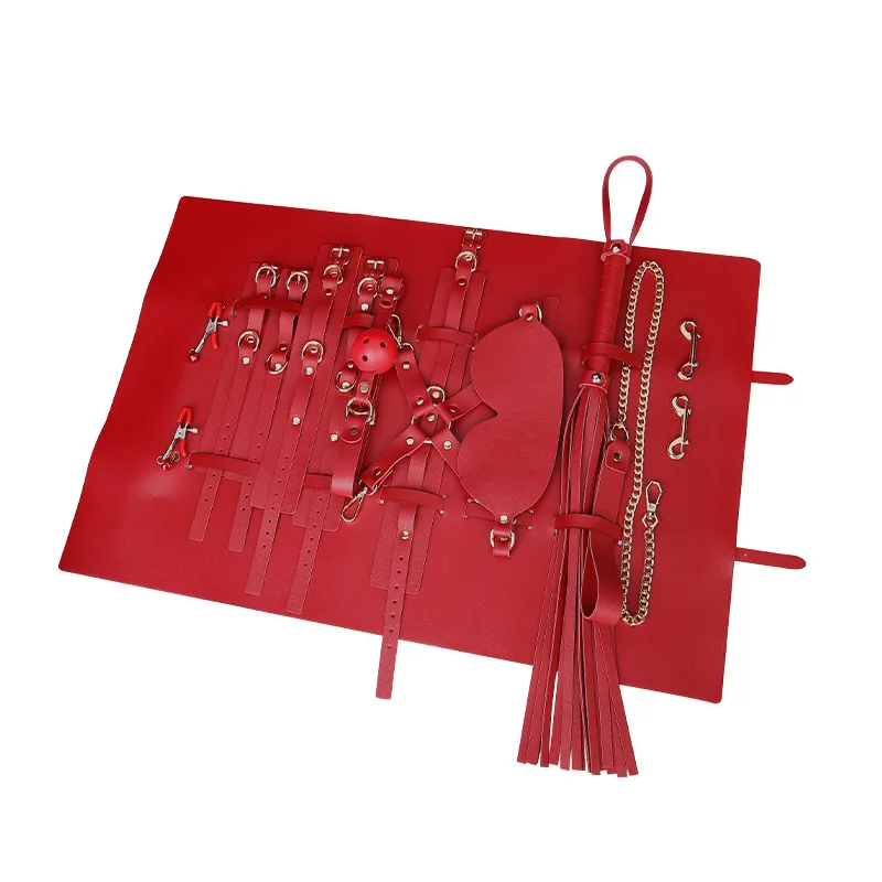 SM-5 New Technology Sexy sm Binding 10-piece double-sided leather storage bag set binding sex supplies for couples