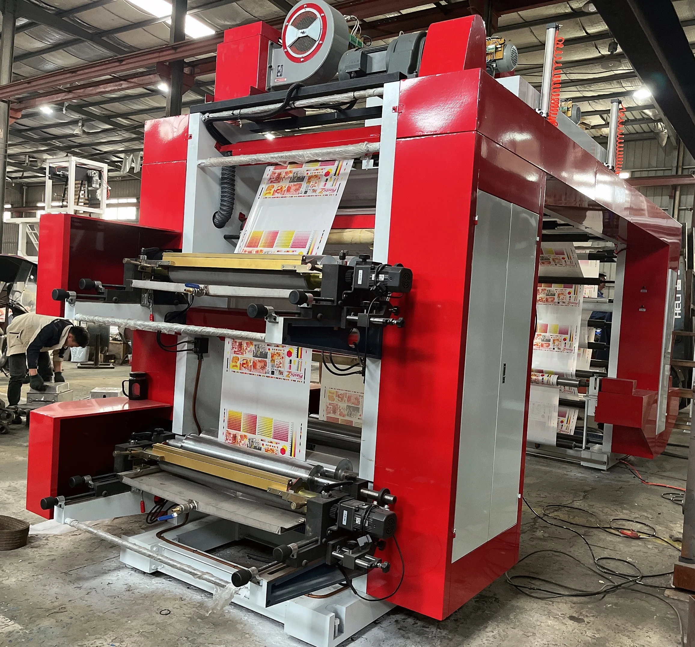 High Speed 90m/Min 4 Color Flexo Plastic Bag Printing Machine Multi-purpose PE PP OPP BOPP Film Shirt Printer