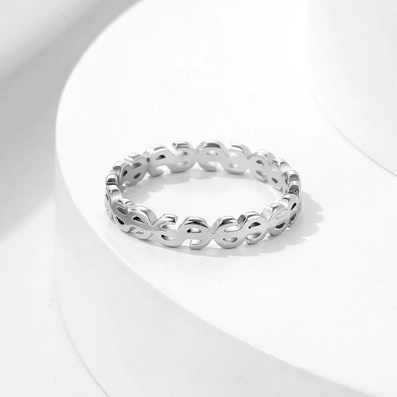 Personalized Stainless Steel Ring Women Fashion Hip Hop full Dollar Symbol Design Colorfast Finger Accessories Fine Jewelry