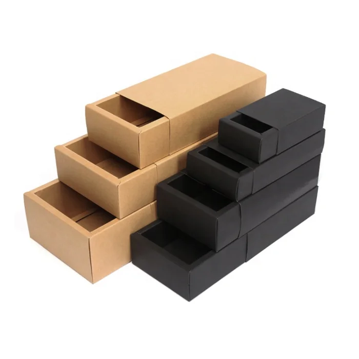Hot Selling Wholesale Custom folding Durable Drawer Brown Kraft Paper Gift Packing Boxes Supplier