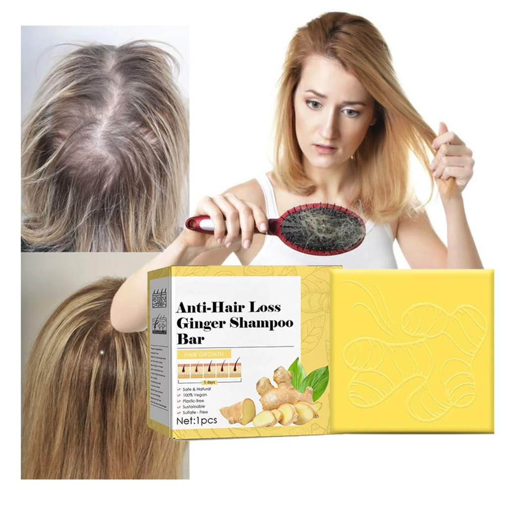 Private Label OEM ODM 100% Vegan Sulfate-Free Soap Bar For Hair Loss Ginger Shampoo Bar