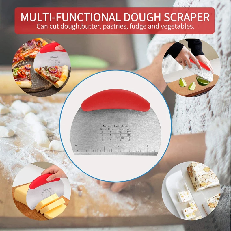 Stainless Steel Pastry Tools Dough Bench Cutter & Scrapper For Cake or Bread