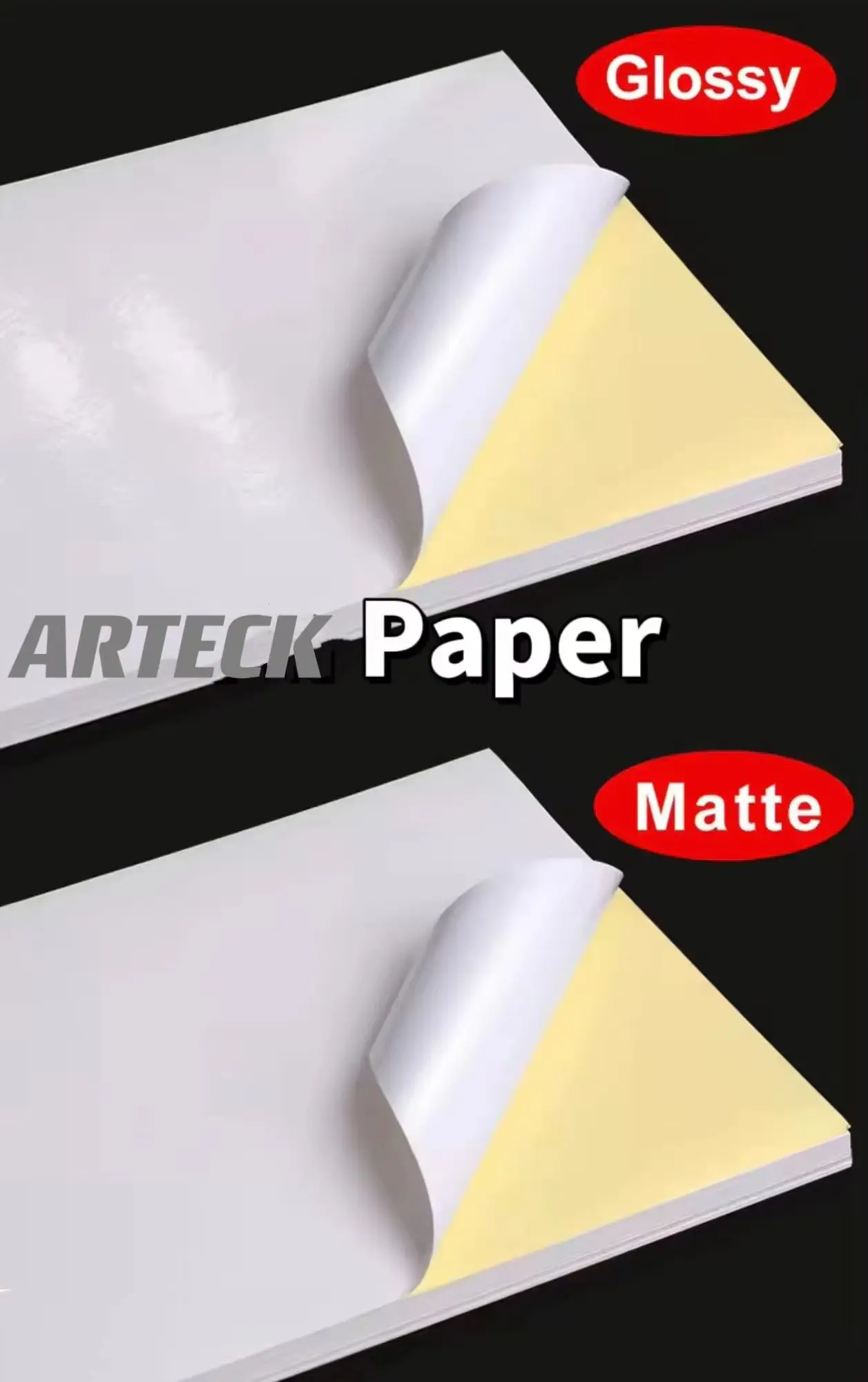 Mirror Coated Sticker Paper Slit Back with Yellow Liner