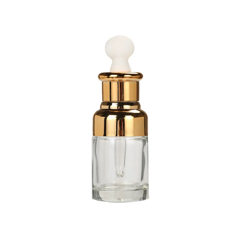 Wholesale 20ml 30ml 50ml Luxury Cosmetic Glass Dropper Bottle With Golden Silver Dropper Lid for Essential Oil Serum