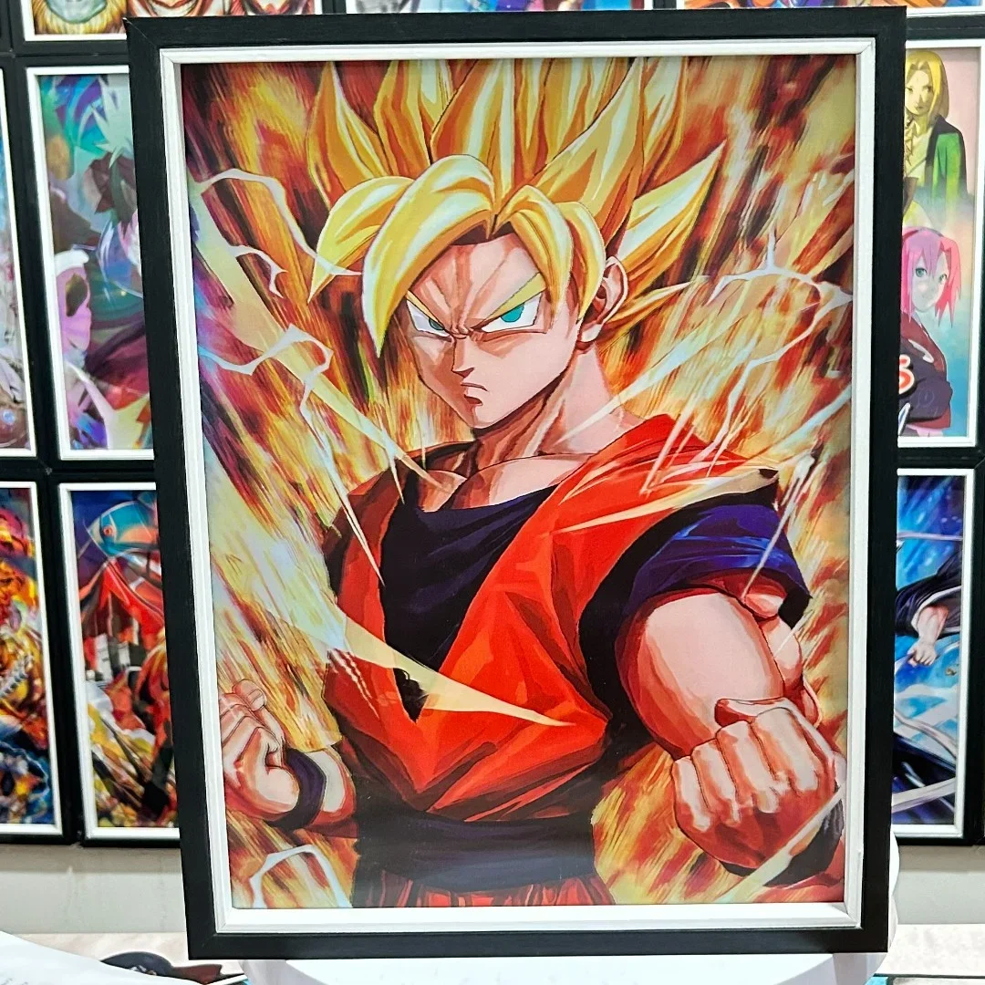 8 Styles Anime PVC Posters 3D Lenticular Poster Jujutsu Kaisen DBZ Goku 3D Hologram Motion Cartoon Print Wall Art