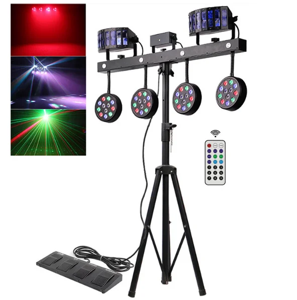Сценическое освещение Par light Derby Laser RGBW с ножным переключателем сценическая лампа DMX автоматическим дистанционным управлением для спортивных стадионов в помещении 4 1