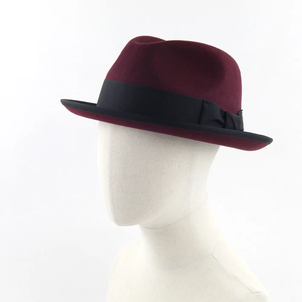 LiHua New Arrival  Fedora Hats 100% Australian Wool Handmade Customized Wool Felt Unisex Ombr Fedora Hats Wholesale