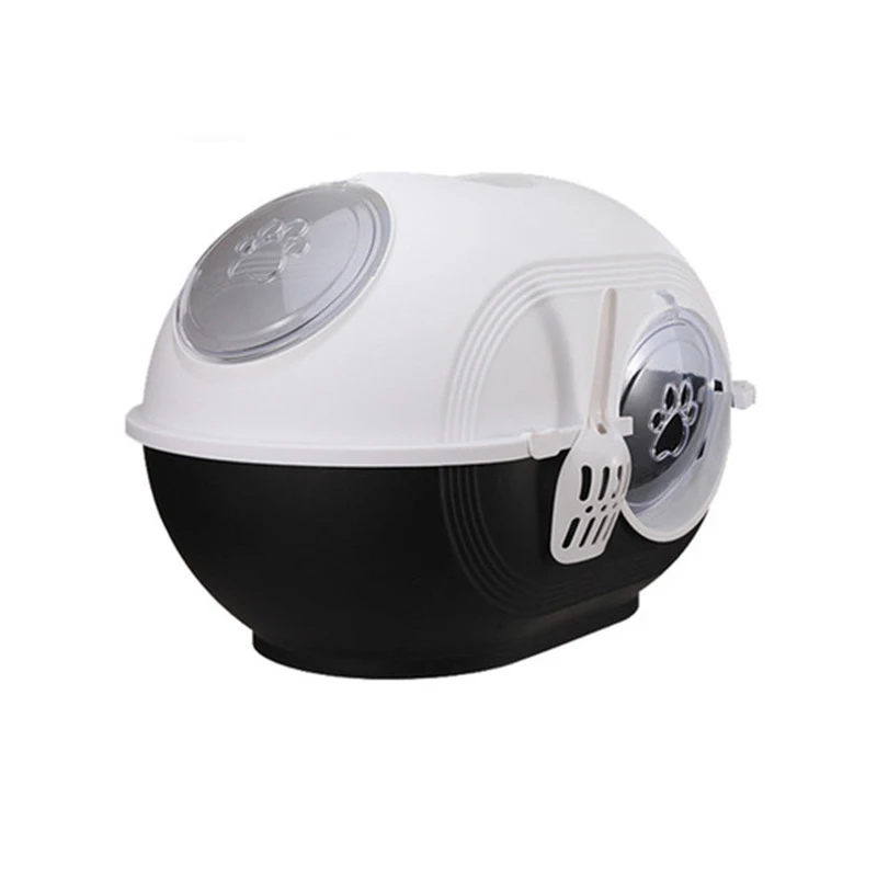 Pet Supplies Oval Fully-enclosed Plastic Washable Portable with Handle Cat Toilet Litter Box Cat Litter Tray