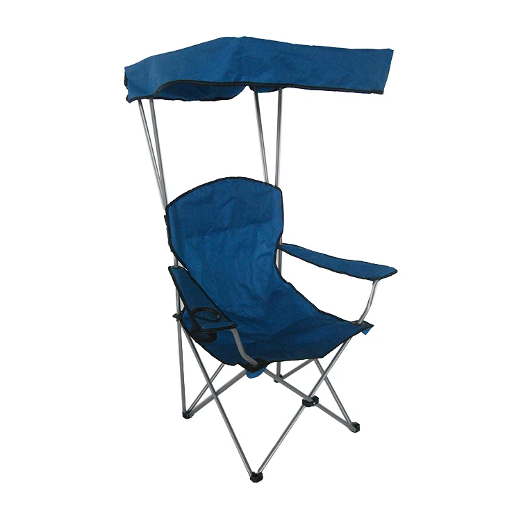 Outdoor fishing portable folding umbrella camping chair with shade canopy