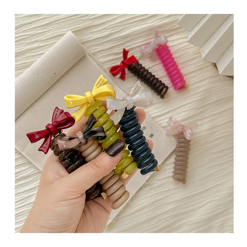 Telephone wire hair loop high horsetail head rope high elasticity hair tie