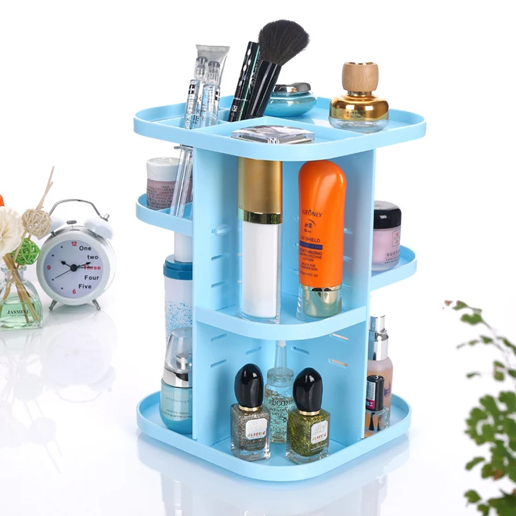 
Smart Storage Makeup Organizer Foldable Cosmetic Boxes 360 Rotating Makeup Organizer for Dresser Vanity, Bathroom 