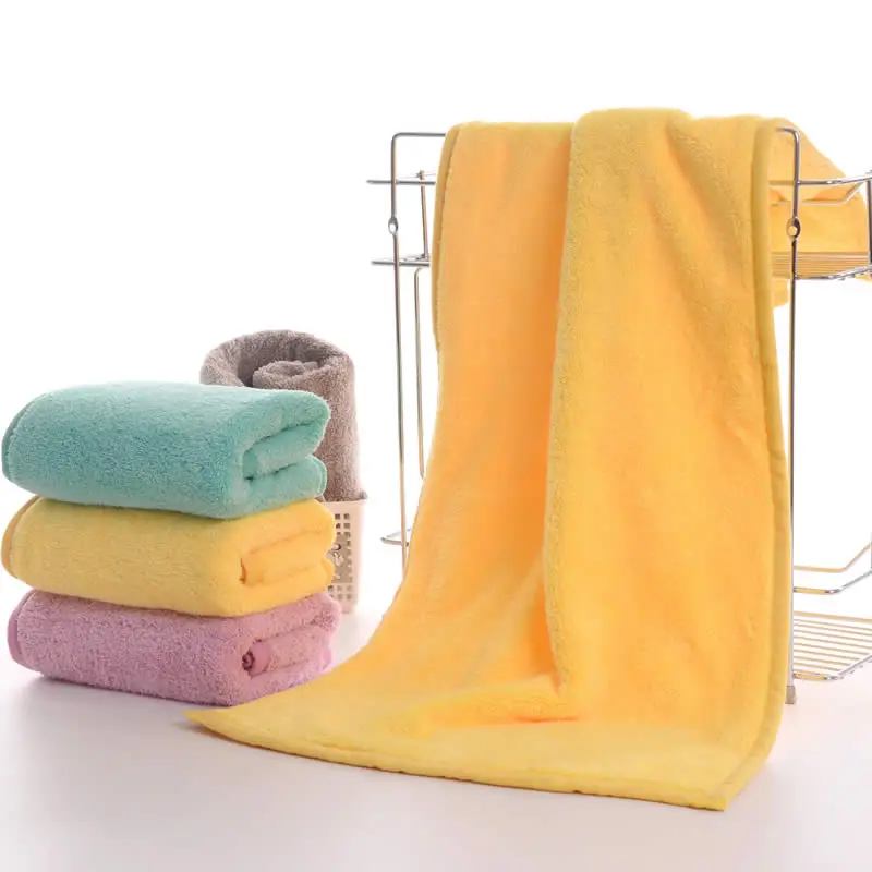 Factory Wholesale custom logo ODM Absorbent edge hair towel microfiber quick dry sport  coral fleece towel