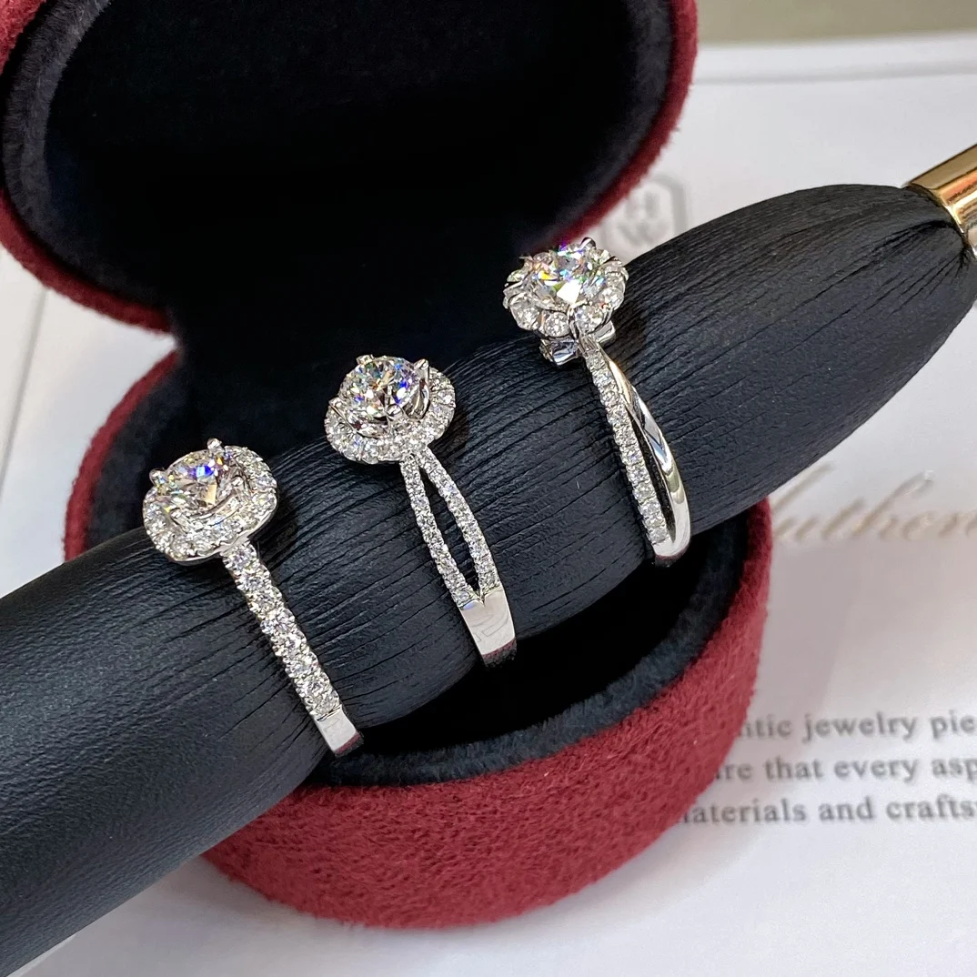 Индивидуальные высококачественные кольца GIA сертификат 0 5 Ct бриллиантовое 18-каратное Золотое кольцо для помолвки Свадебный Подарок на годовщину
