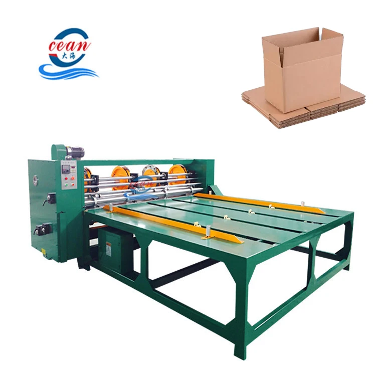 Semi auto corrugated paperboard slot cutting and creasing machine for carton box making