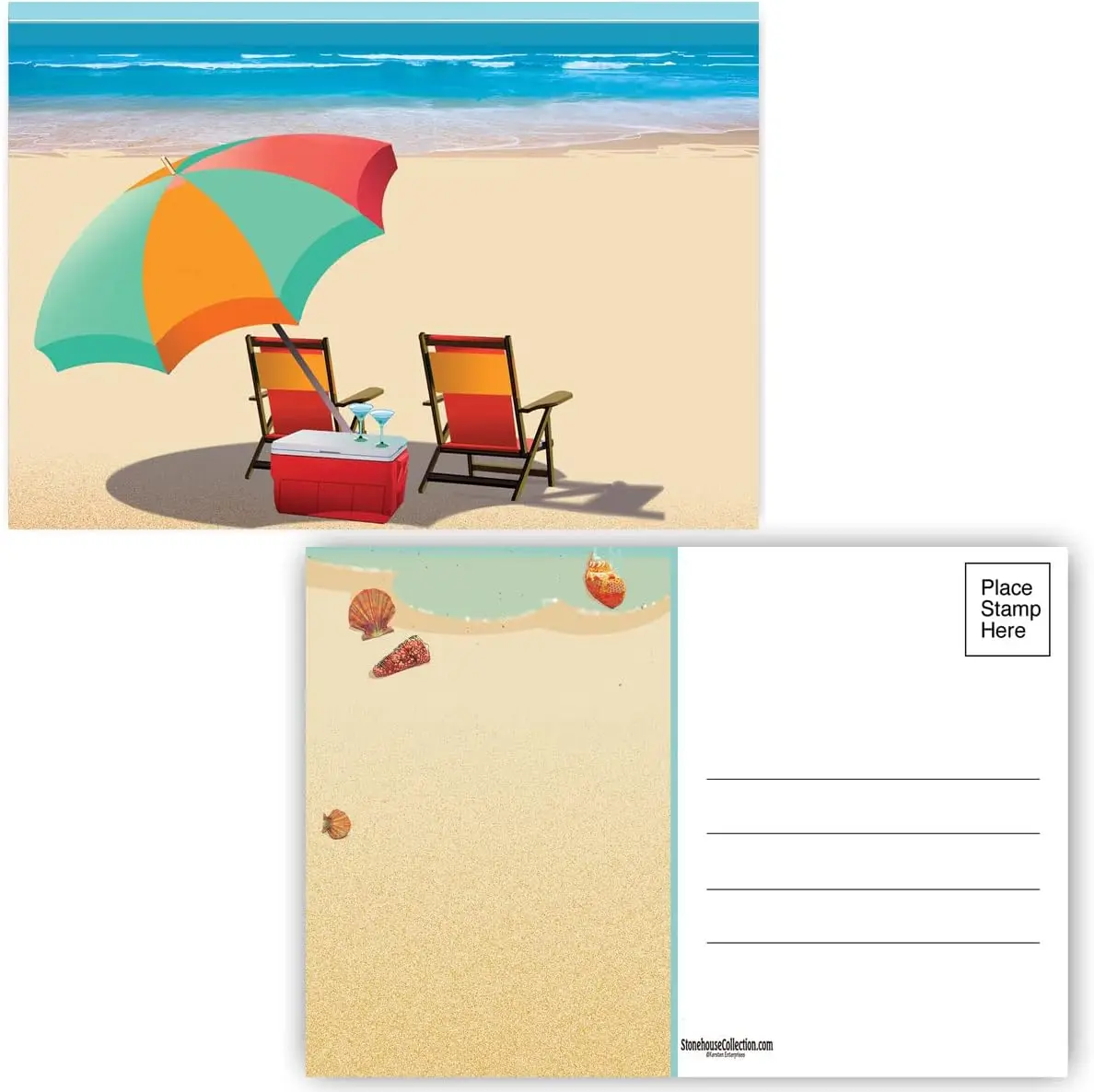 Assorted Beach Postcards Landscapes Postcards for Sending Friends All Occasion Scenery Postcard Designs