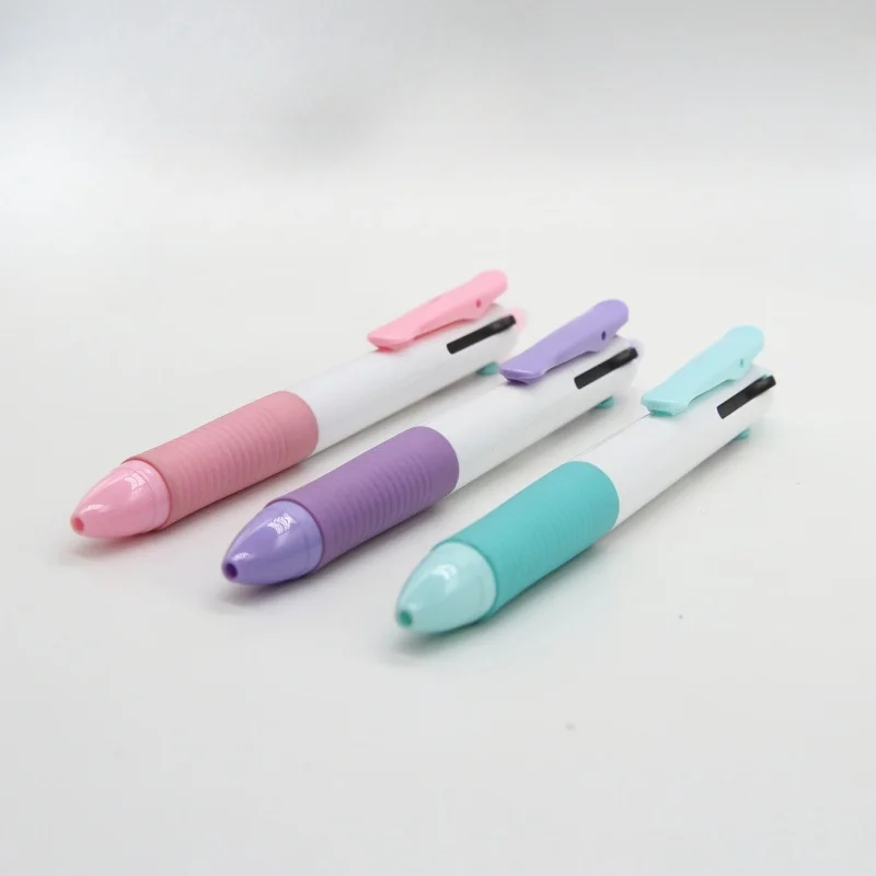 Lovely plastic retractable erasable pens clicker ballpoint pen 0.5mm