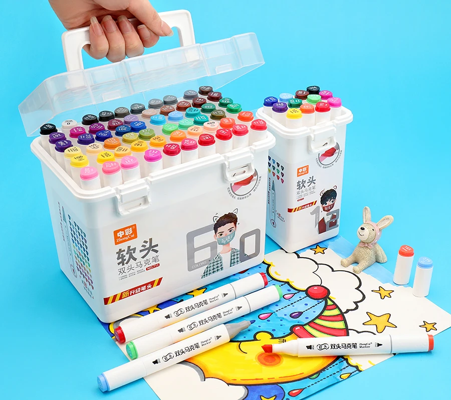 Dual Tip Alcohol Permanent Based Touch Twin Markers Pens