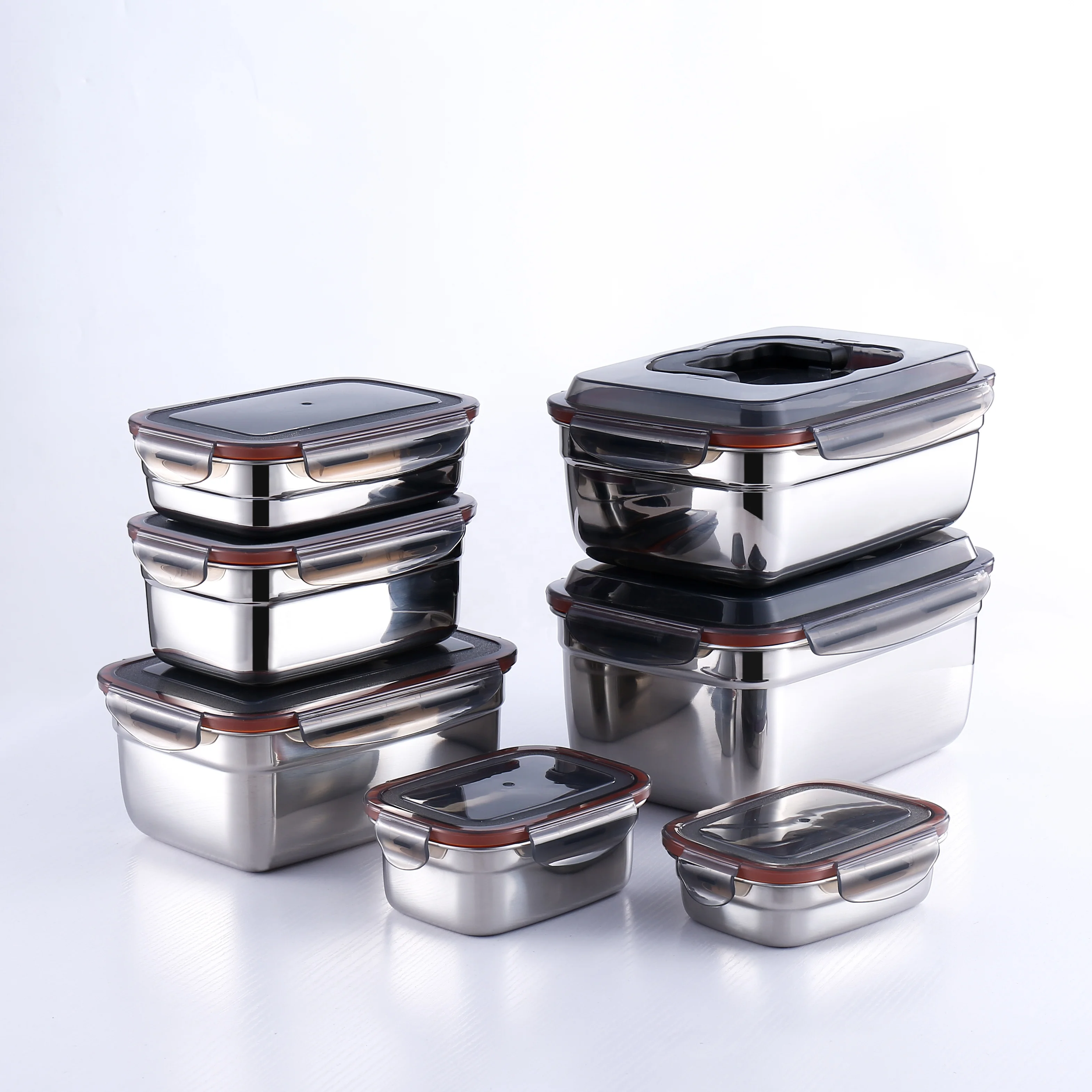 Нетоксичный, безопасный для здоровья, легко чистится и мыть в посудомоечной машине, контейнер для хранения пищи из нержавеющей стали