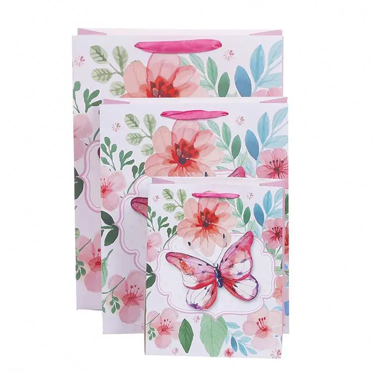 Eco friendly Custom Printed Wedding Birthday Gift Paper Bag