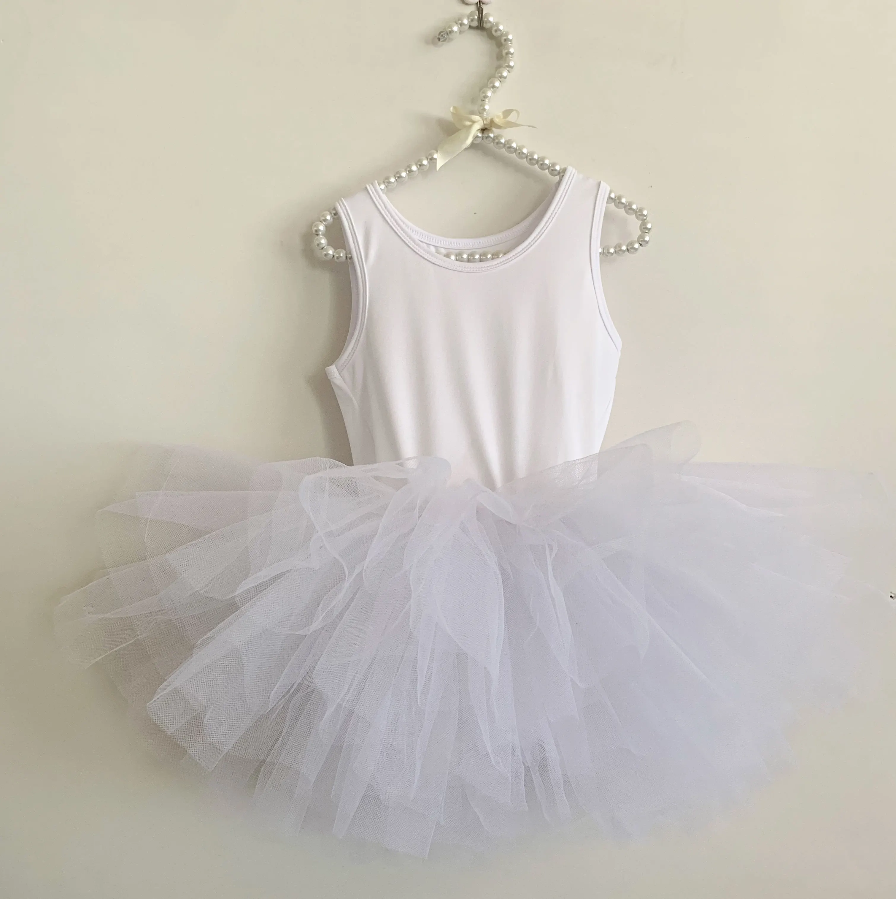 Wholesale Spring Summer Fancy Ruffle Party Children Girls Ballet Dance Dress Sleeveless Tutu Skirt