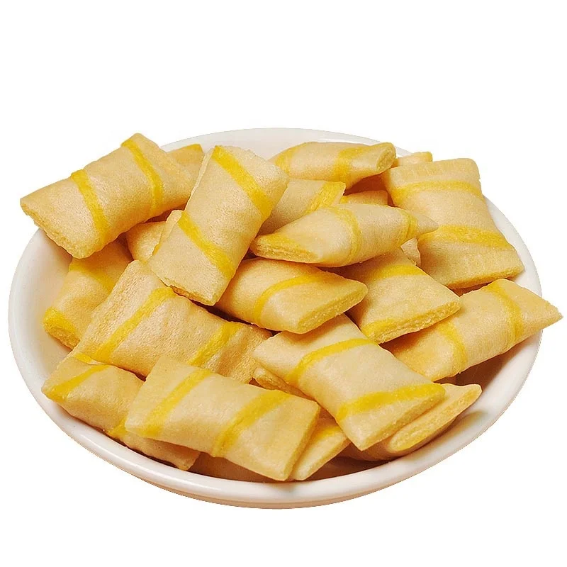 New durian flavor crisp wafer cream crakers durian flavor creamy sandwich crackers biscuits