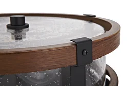 Drum Shape Wholesale Traditional Clear Seeded Glass Ceiling Light Lamp for Home