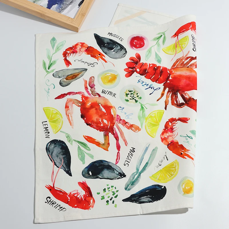 HOSHOM Custom Design Fruit Floral Eco-friendly Kitchen Swedish Dishcloth Biodegradable Cellulose Sponge Cloths With Print