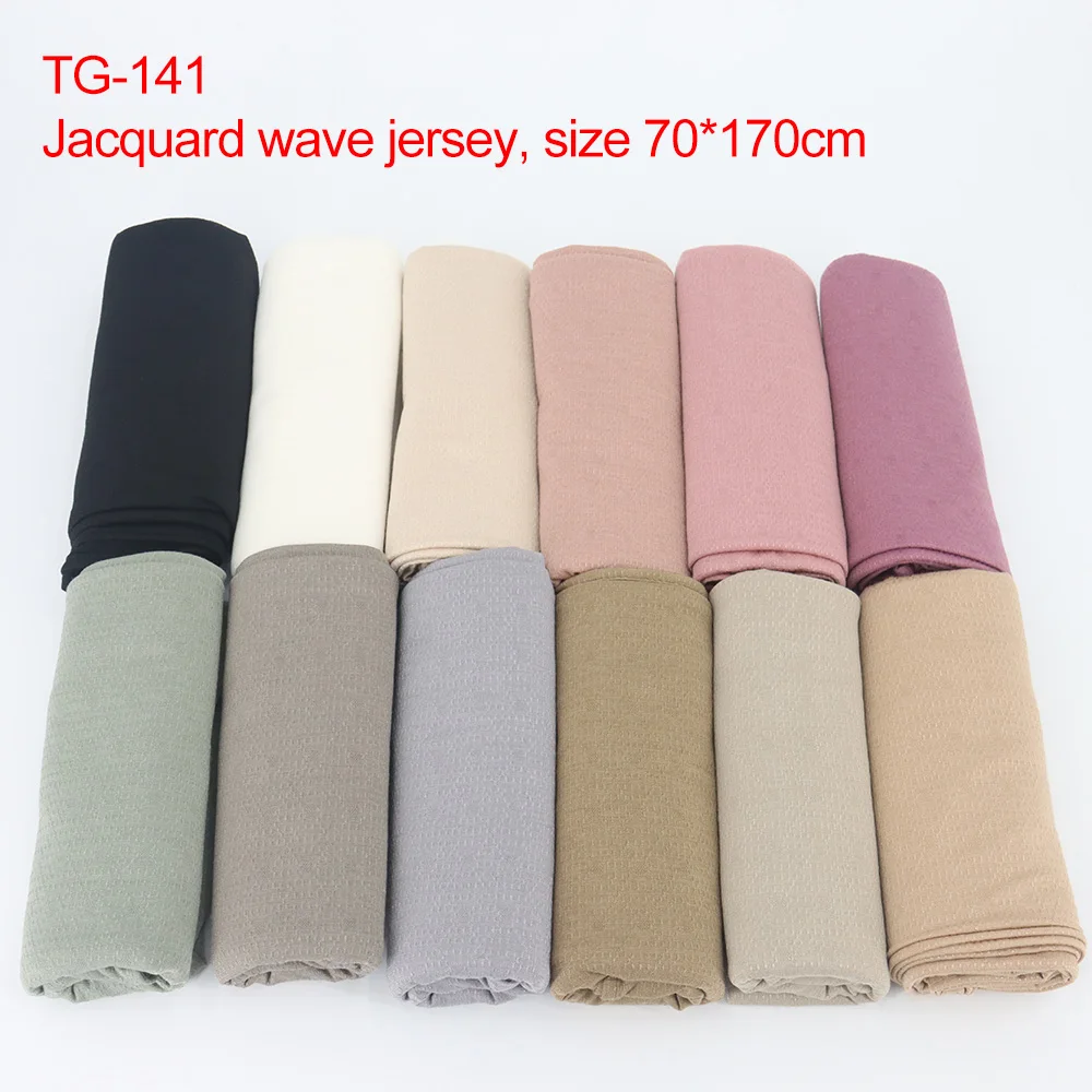 High Quality Prayer Cotton Jersey Scarves Hijab Muslim Women Stretchy Cotton Jersey