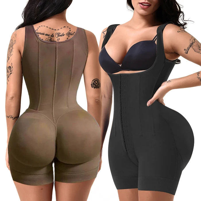 Custom High Compression Fajas Colombianas Girdle With Corrective Waisted Butt Lifter Full Body Bbl Shaper Faha Shapewear