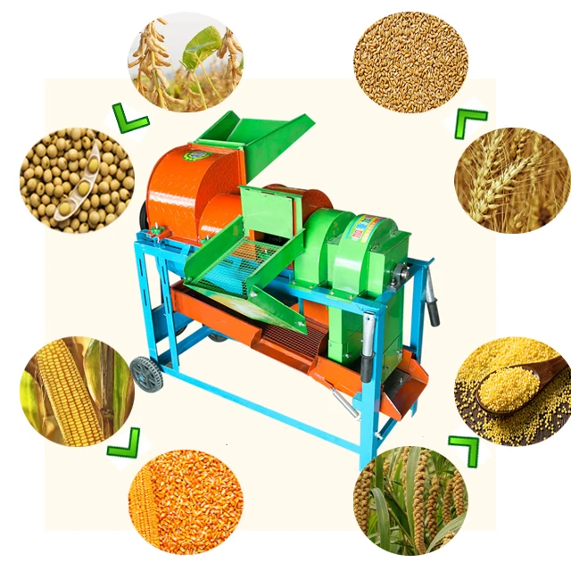 Multifunctional agriculture maize corn rice wheat sorghum soybean willet rapeseed thresher sheller dehuller process peel machine