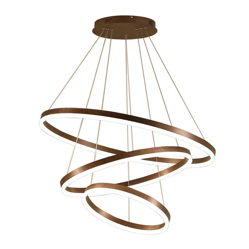 Modern lamps dining room luxury decorative led circle ring chandelier pendant light