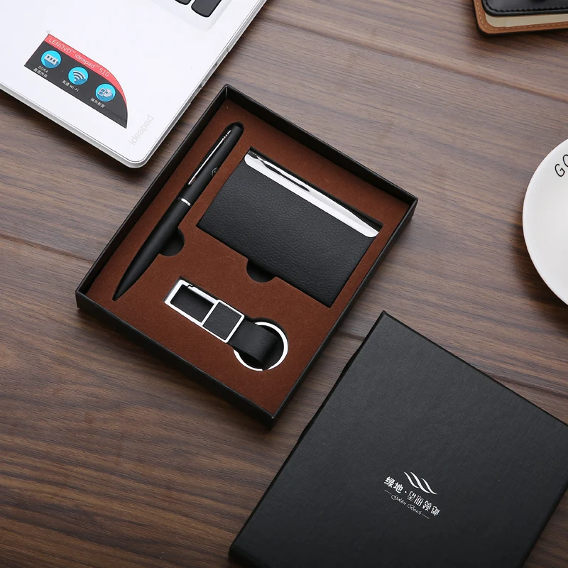 Custom cheap promotional & business gifts corporate  Card holder Keychain pen gift sets